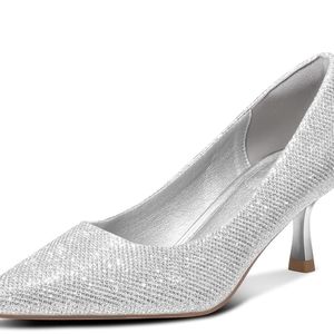 Silver Bandolino Kitten Heels